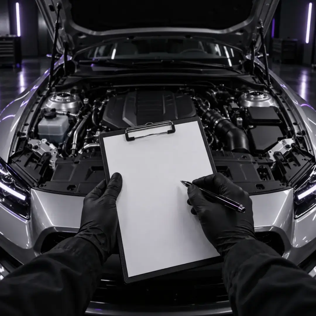 mechanic checking car MOT